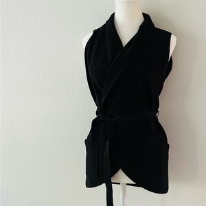 Aritzia Babaton black wrap vest.